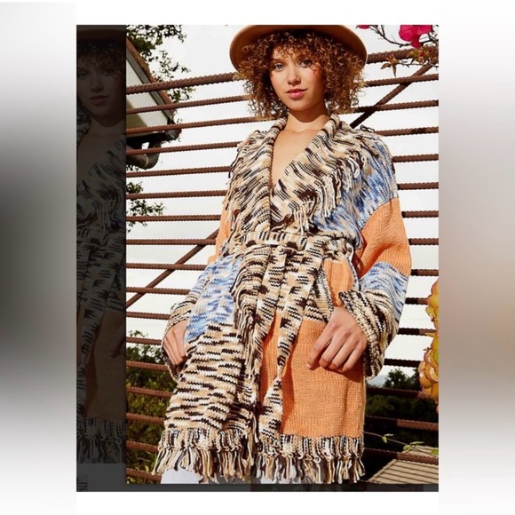 SOLD NEW POL Multicolor Knit Cardigan with Fringe - Picture 4 of 8